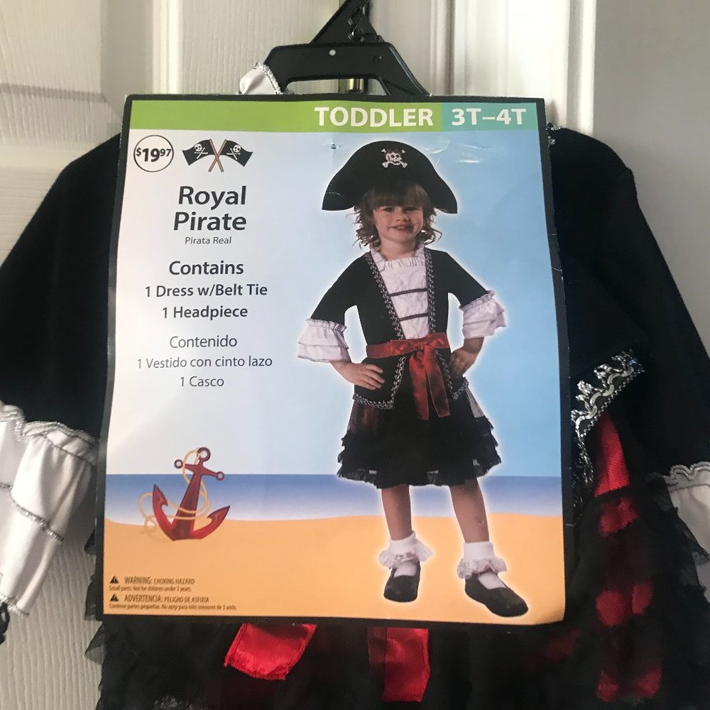 New Royal Pirate Costume, Size 3T-4T